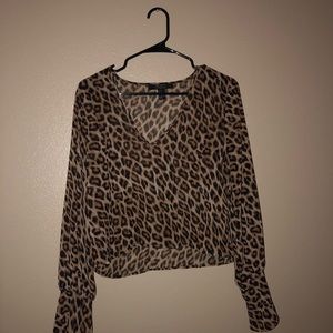 Forever 21 Sheer Cheetah Print Top